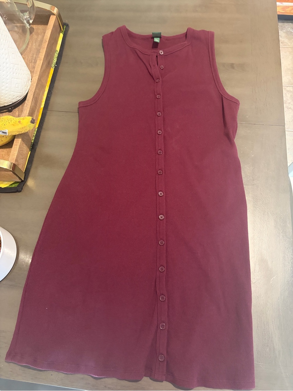 wild fable Sleeveless Button-Front Midi Dress in Burgundy